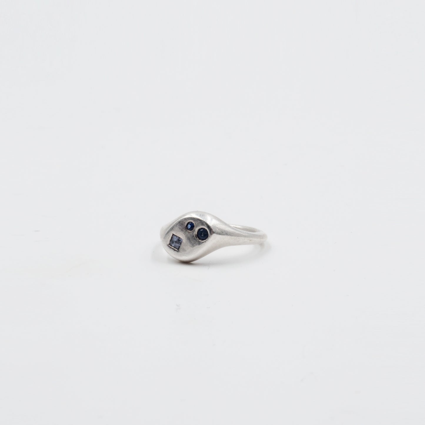 Almond Sapphire Pinky Ring