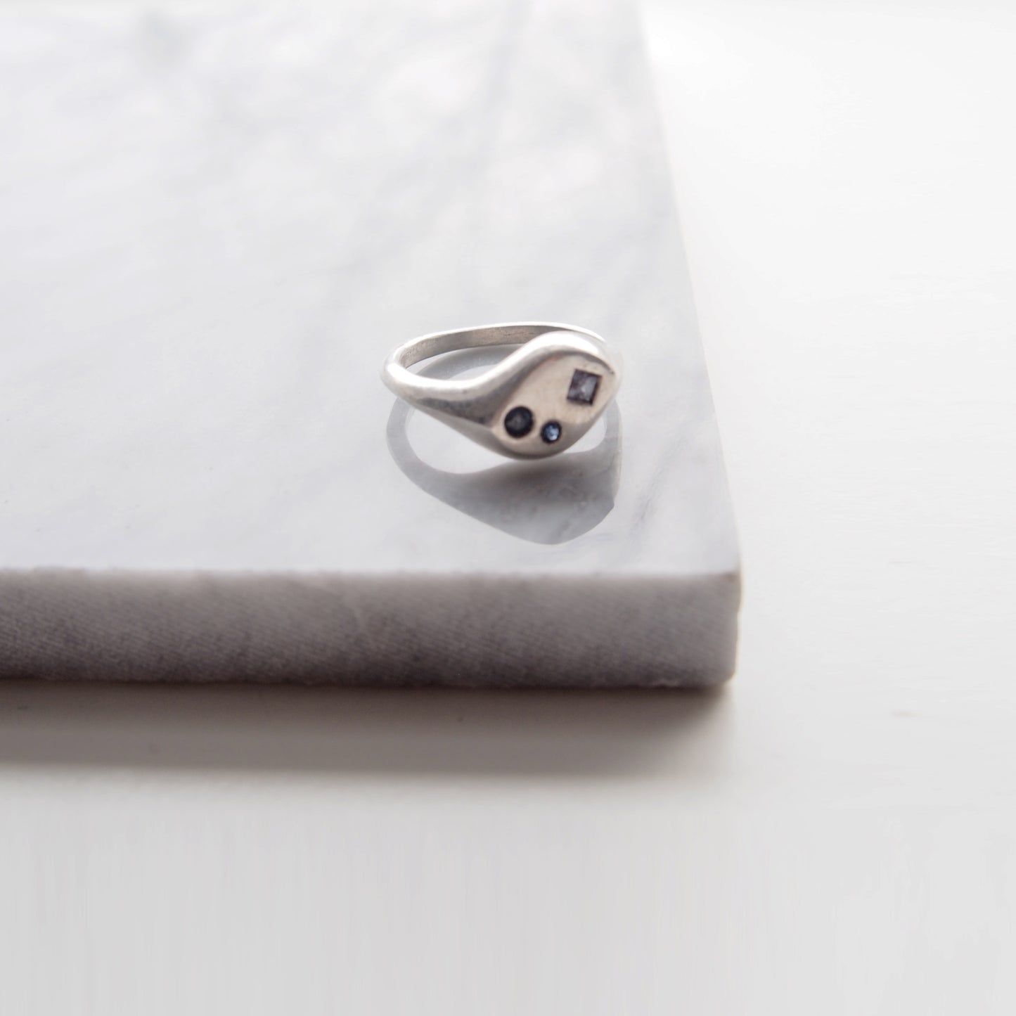 Almond Sapphire Pinky Ring